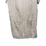 Anthropologie  Floreat Champagne Beige Crinkled Crushed Velvet Shirt Mini Dress S Photo 8