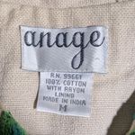 Vtg 1990s Anage Beige Cotton Safari Animal Embroidered Button Up jacket Sz M Tan Size M Photo 5