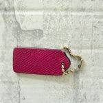 Coach Charm Key Fob Purse Hang Tag Leather Fuchsia Color Photo 2