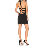 NBD Fiona Dress black strappy open back small fitted open back Photo 1