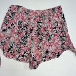 Bethany Mota  Womens Pink Floral Shorts Size M Side Tie Black White Pull On Photo 3