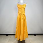 Farm Rio NWOT  Gathered Drop Waist Maxi Dress Size L Orange Cotton Photo 3