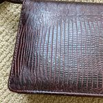 Vintage Elka 1980s Crocodile Skin Hard Case Accordion Style Crossbody Bag Purse Brown Photo 7