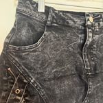 French Kiss  Women's Black Denim Mini Skirt with Buckle Details Large Photo 5