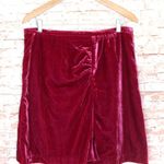 Anthropologie  | Raspberry Montie Velvet Mini Skirt Photo 0