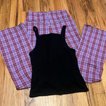SO Plaid  Pants & Black Ribbed Tank Bundle | Size 3 & Small Photo 0