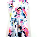 AQUA  size medium sleeveless mini dress‎ white pink yellow blue floral Photo 0