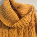 Gap small S thick dark yellow gold sweater Cable Knit stretch loose turtleneck Photo 2