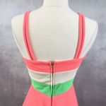 Vintage 70s Halter Maxi Dress Size Small Colorblock Disco Mod Summer Handmade Pink Photo 8