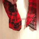 AQUA Bloomingdale’s red plaid wrap top Photo 3