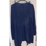 Wonderly  Navy Blue Cardigan Sz M sweater open Longline Duster Cotton Photo 5