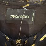 Zadig & Voltaire Zadig &‎ Voltaire Black/Gold Crepe Rool Shiny Ruffled Dress Sz S Designer Luxury Photo 3