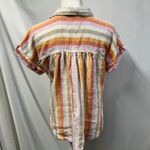 Lou & grey  Striped Linen Twist Front Shirt Women Small Preppy Beach Coastal Pink Photo 6