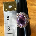 Rose de France Amethyst Natural Red Garnet Sterling Silver Cocktail Ring Size 10 Purple Photo 5