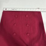 Talbots  Petites A-Line Skirt Size 2P Red Stretch Knit Side Zip Buttons Decor Photo 5