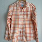Columbia  Button Down Shirt Women’s Small Orange Plaid Western Cowgirl Fall Photo 0