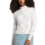 Wild Fable NWOT Mock Neck White Pink Blue Pour Tie Dye Top Photo 0