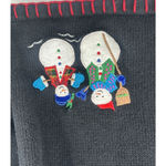 Basic Editions Black Cardigan with Festive Christmas Sweater Vintage Medium Photo 6