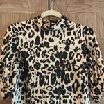 ZARA  Women's Leopard Print Midi Dress Size S Mock Neck Career Photo 2