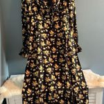 Culola Bohemian Floral Tie Up Slit Dress Size L Photo 5