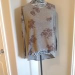 Lush Clothing *5/$25 Sale* Lush Taupe Shimmer Floral Hi-lo Knit Top with Sheer back Photo 5