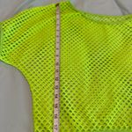 Women’s Fluorescent Green Mesh Oversized Tee. Flowy. Summer. Bright. Photo 6