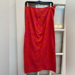 Ralph Lauren Front Tie Floral Orange Pink Midi Skirt Resort Vacation Size Medium Photo 4