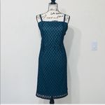 Lane Bryant Green with Navy Blue Lace Overlay Dress Photo 4