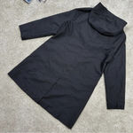 Eileen Fisher Channeled Rainwear Trench Long Line Jacket Coat Hooded Black M Photo 8