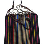 Striped Woven Tote Bag Colorful Bohemia Style Large Shoulder Purse Black Photo 0