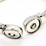 Boutique NWOT Snap-Button Charm Silver-Tone Bangle Bracelet Photo 7