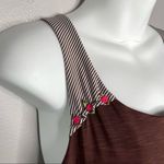 Betsey Johnson Swim Dress Cover Up Beach Pool Vacation Roses Stripes Earthy Chic Photo 1