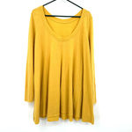 Free People FP Beach size XS/S yellow long sleeve blouse tunic cotton blend Photo 2