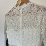 Lulus Appetite for Seduction White Lace Long Sleeve Dress NWT Photo 7