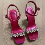 Karl Lagerfeld  Paris Jala Pink Metallic Ankle Strap Platform Heels Sandals Photo 4