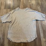Faherty  Oceanside Linen V-neck Short Sleeve Tee Women S Tan White Hampton Stripe Photo 4