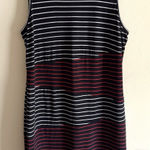 Calvin Klein  Mixed Stripe Tank Dress Black Red White Stretchy Sz Plus 16W Photo 0