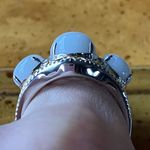 Natural White Jade Sterling Silver Ring Size 9 Photo 1