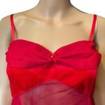 Je T’adore Vintage Red Velvet Chiffon Coquette Glam Luxe Sheer Lingerie Slip Top Size L Photo 1