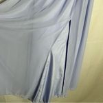 Azazie  Light Purple & White Lace Trim Sweetheart Neckline Bridesmaid Midi Dress Photo 6