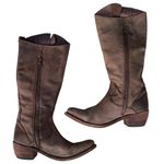 Liberty Black Boots Womens 9 Brown Leather Tall Knee High Riding Moto Biker Zip Photo 3