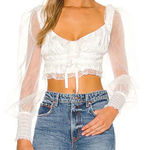 For Love & Lemons  Gabrielle Top white long sleeve revolve medium Photo 0