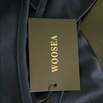 WOOSEA Women's High Neck Split Bodycon Mermaid Evening Cocktail Long Dress Blue Size M Photo 3