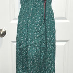 Billabong  Floral Maxi Dress Green White Spaghetti Straps Wrap Large Sundress Photo 0