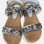 Very Volatile NWT Rhinestone Leopard Print Silver Black Tan comfy Sandals bling Photo 0