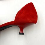 KHAITE Seville Suede d’Orsay Heels Red Pointy Toe Kitten Photo 6