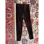 Ralph Lauren Lauren Brown Velour Stretch Pull On Pants Leggings Size L Photo 1