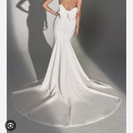 Justin Alexander ivory wedding gown “The Hamilton” size 12 fit & flare Vback bow White Photo 0
