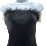 superdown NWT Black Feather Trim Strapless Mini Dress Size M Photo 1
