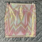 Decree  Iridescent Pink and Gold Mini Skirt Photo 0